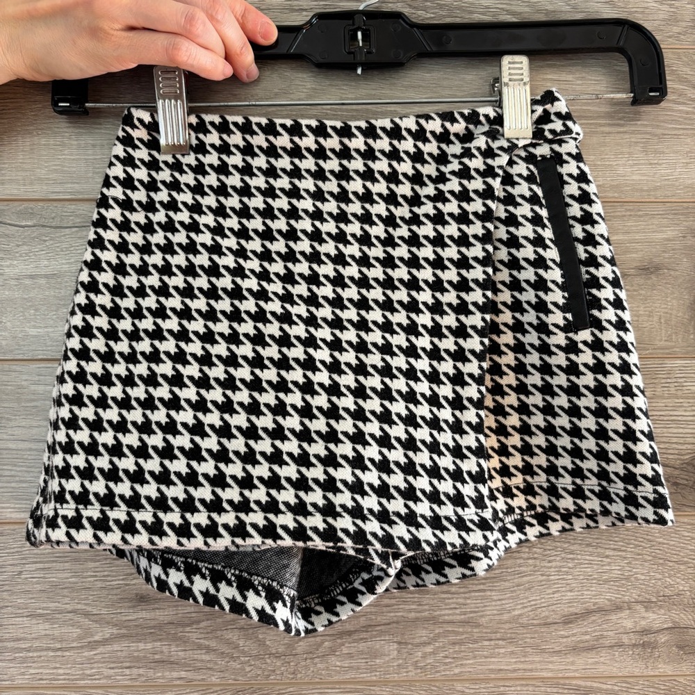 Zara Plaid Houndstooth Skort, Girls Size 8